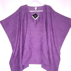 Echo Women's Heather Purple Pullover Swimsuit Coverup One Size